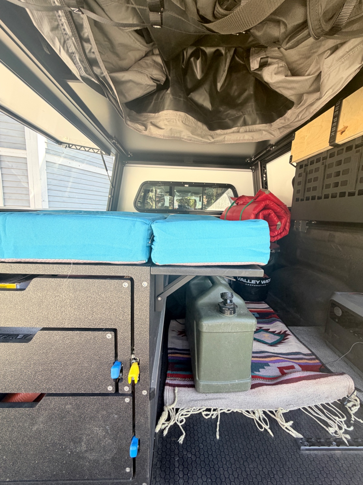 Junk drawer bed/bench on Trailhead